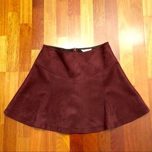 NWOT BB Dakota | Maroon Suede Flare Skirt